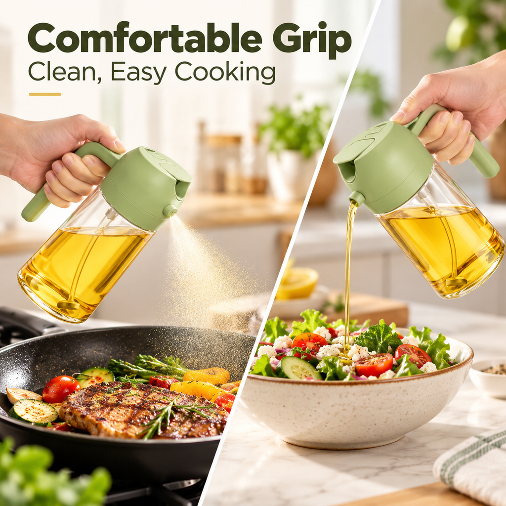 2-in-1 Oil Spray Bottle & Dispenser