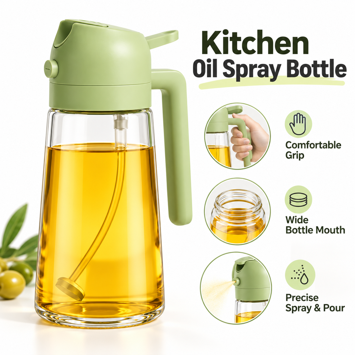 2-in-1 Oil Spray Bottle & Dispenser