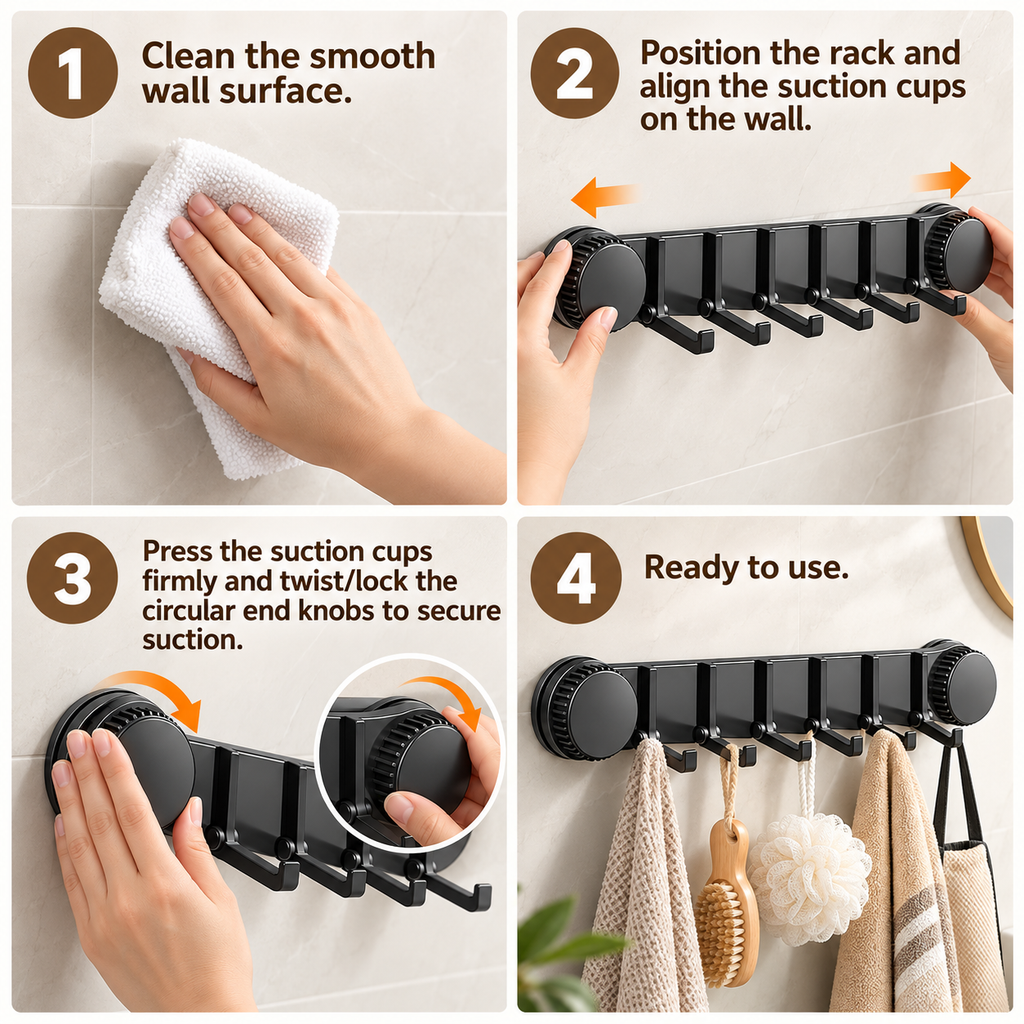 6-Hook Wall Mount Rack